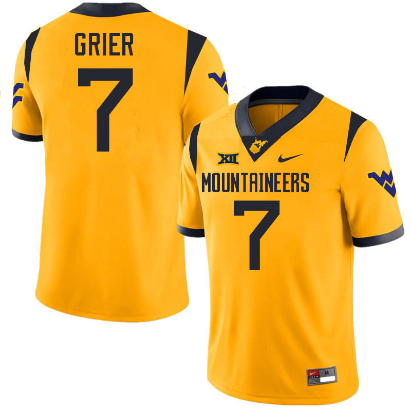 Will Grier WVU Jersey,West Virginia Mountaineers #7 Will Grier Jersey Youth College-Gold